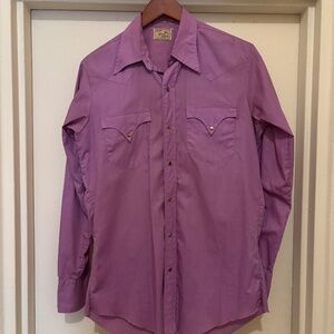 Vintage Orchid Purple Western Shirt, Size Medium / Size 15 - 34 men's shirt size